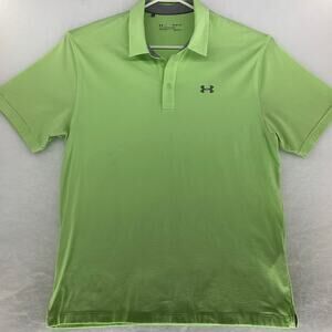 Under Armour Men's Polo Shirt Green HeatGear Performance Size XL